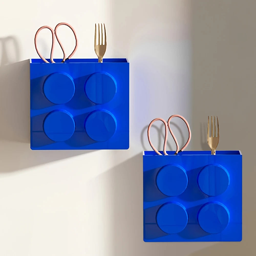 Magnetic wall- mounted storage organizer- 2 pack