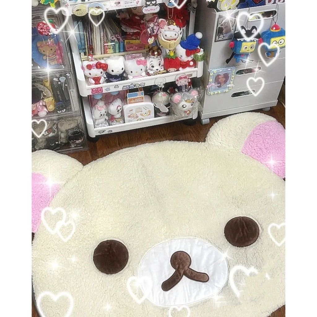 Cute bear plush rug- soft non-slip floor mat