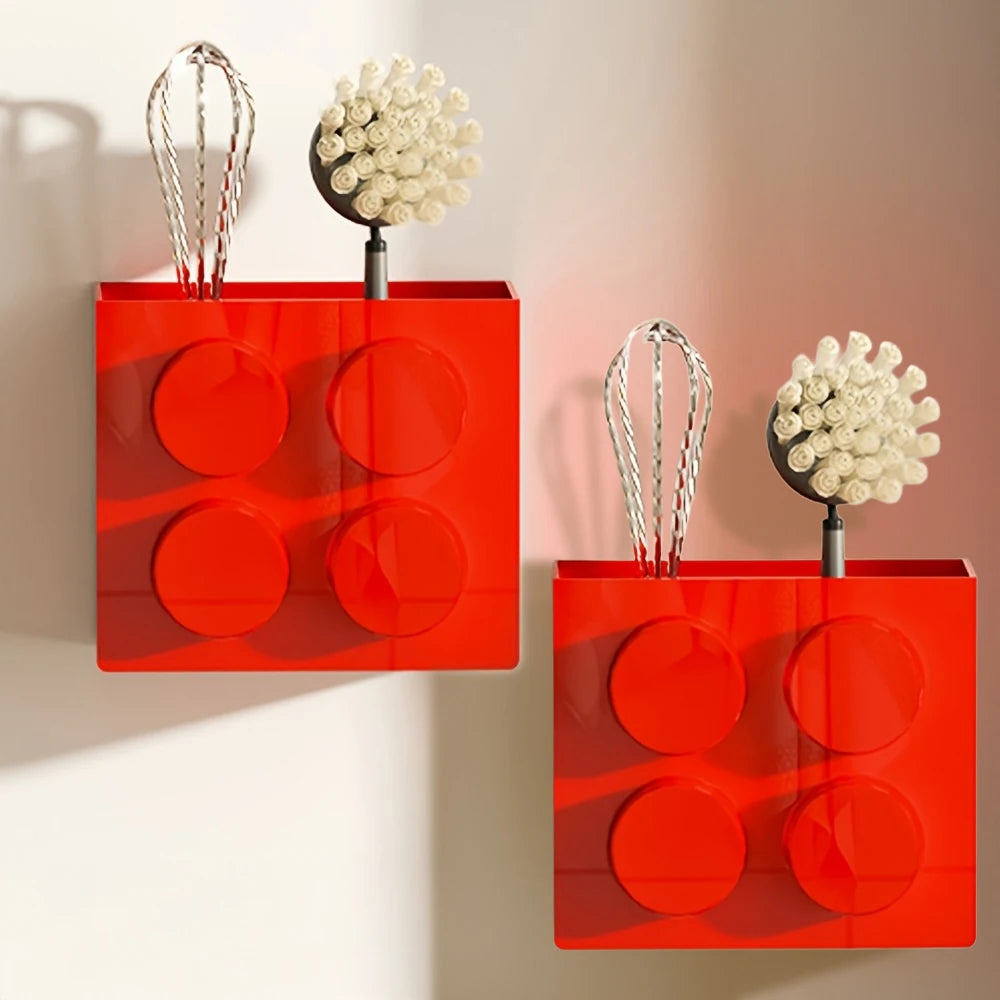 Magnetic wall- mounted storage organizer- 2 pack