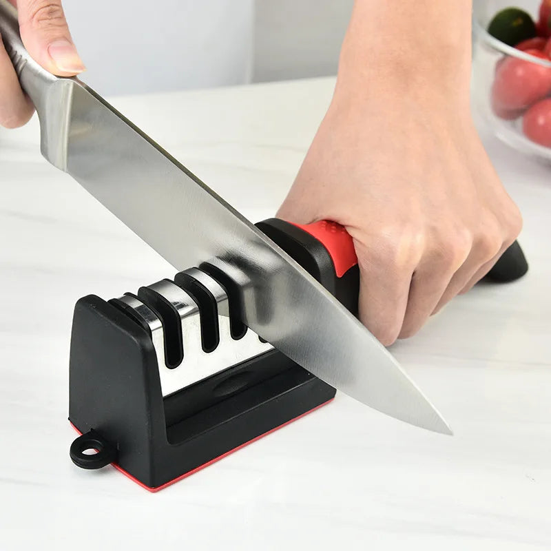 4Segment kitchen Knife Sharpener - Multi- functional handheld sharpening tool