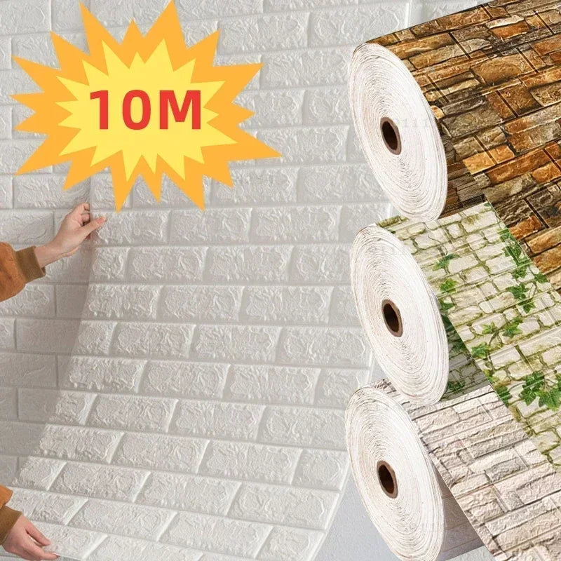 3D self- adhesive brick wallpaper- waterproof foam wall sticker