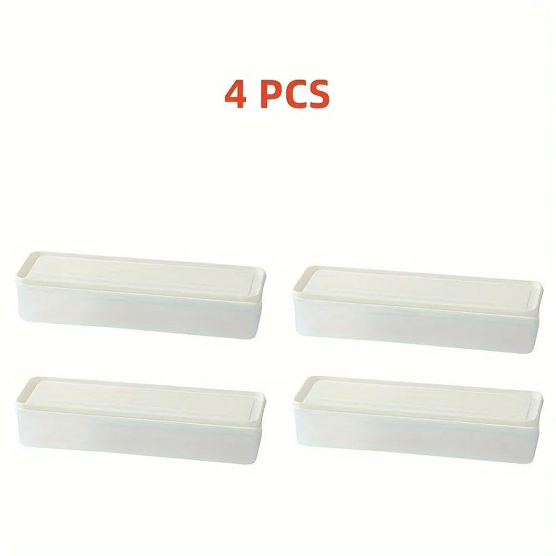 4 Pcs clear Rectangular fridge & food Storage Containers