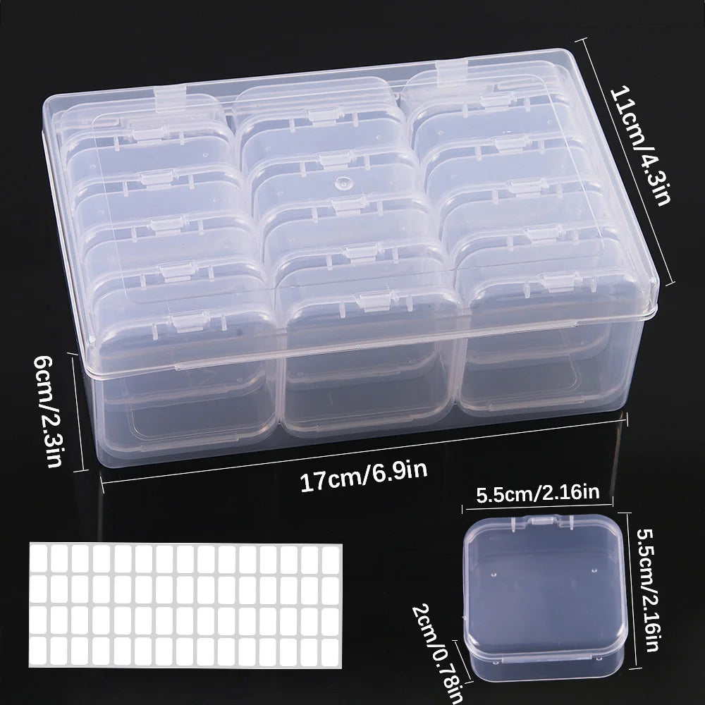 Clear multi- grid storage organizer box- 15 & 30 grid