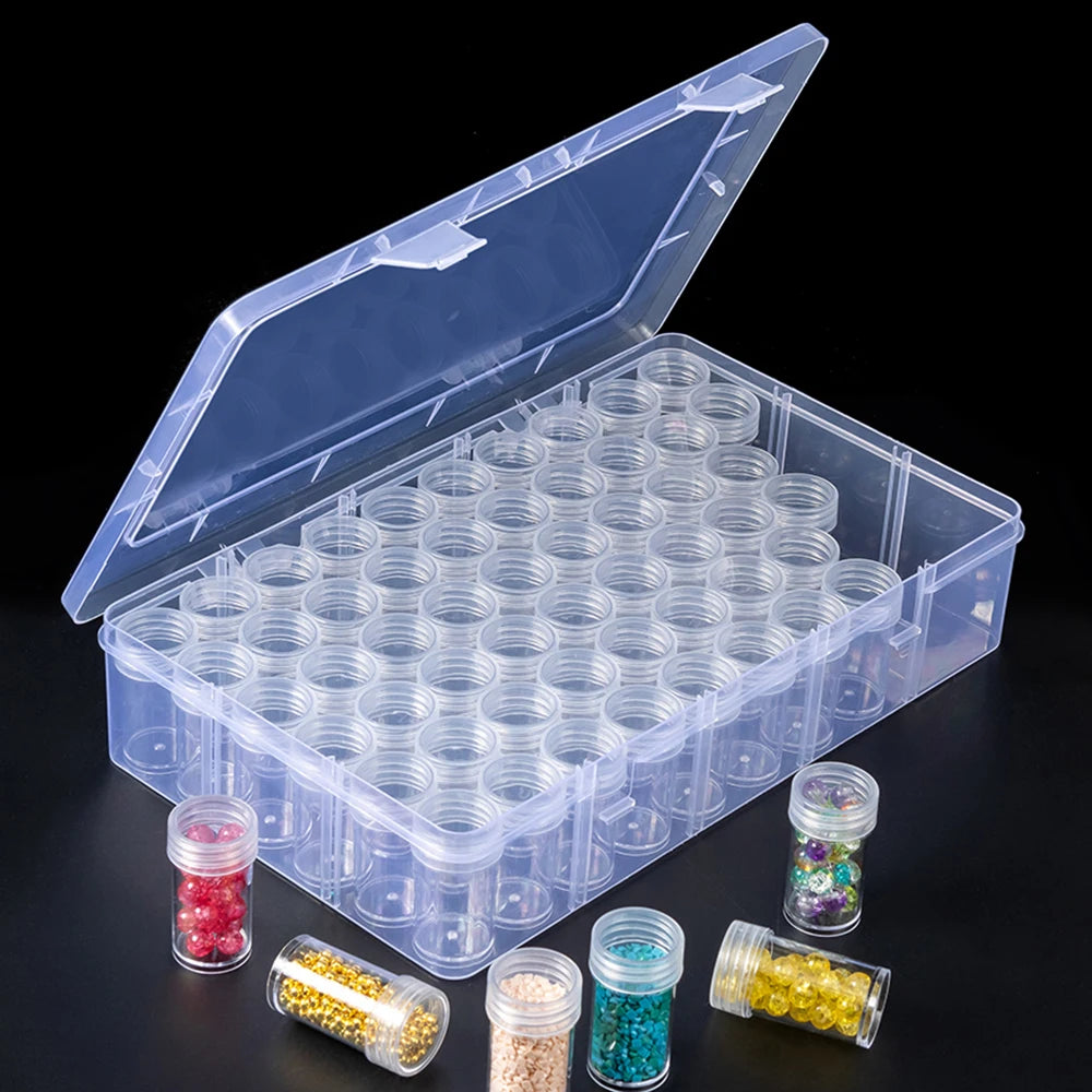 48 bottle clear storage organizer box for beads, crafts and jewellery