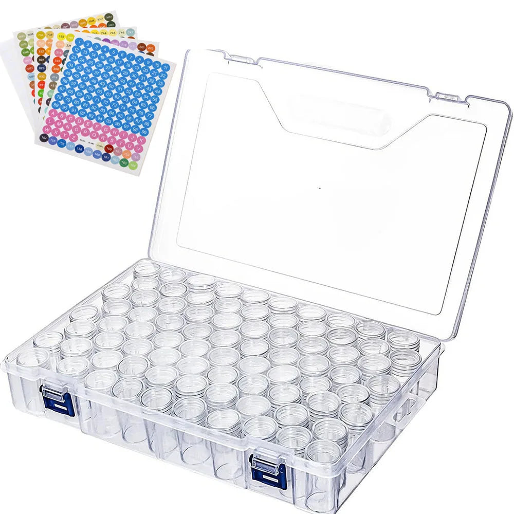 48 bottle clear storage organizer box for beads, crafts and jewellery