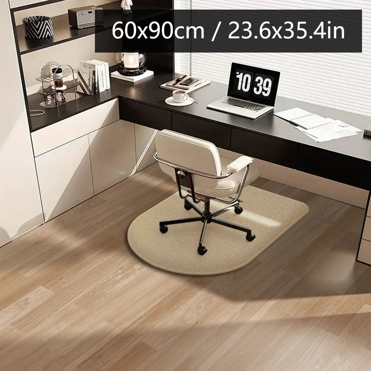 Soft plush office chair mat- non-slip floor & carpet protector
