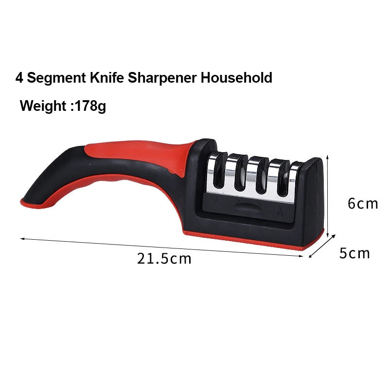 4Segment kitchen Knife Sharpener - Multi- functional handheld sharpening tool