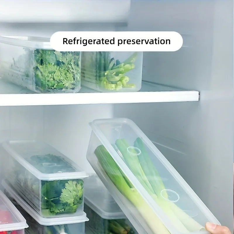 4 Pcs clear Rectangular fridge & food Storage Containers