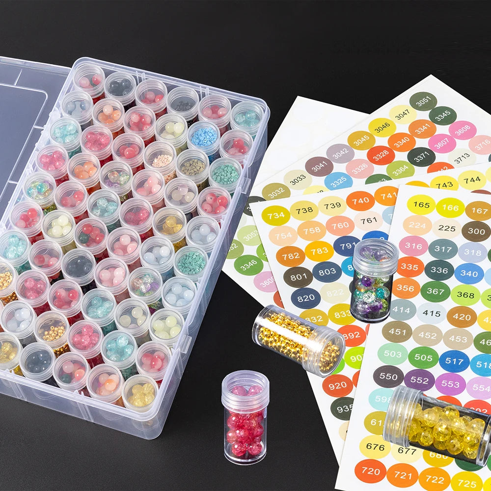 48 bottle clear storage organizer box for beads, crafts and jewellery