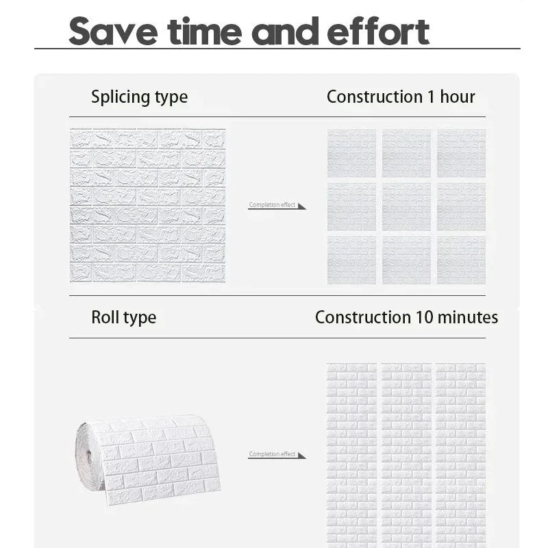 3D self- adhesive brick wallpaper- waterproof foam wall sticker