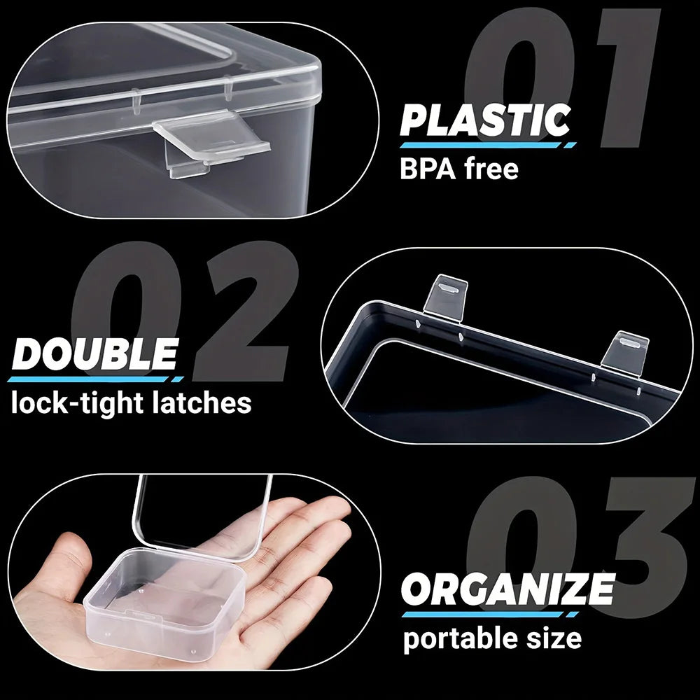 Clear multi- grid storage organizer box- 15 & 30 grid