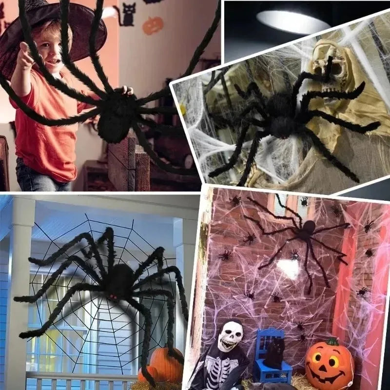 30 cm giant black halloween spider - scary plush decoration