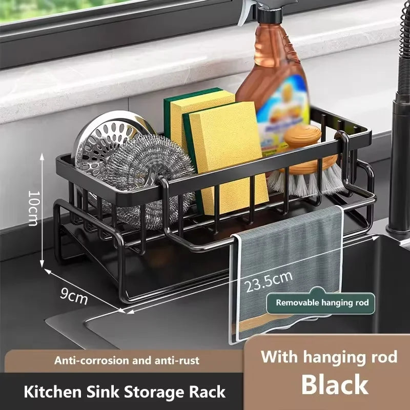 Multi-functional sink caddy- Sponge & soap storage rack