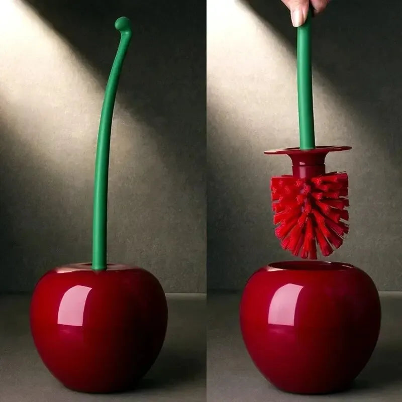 Cherry Shaped Toilet Brush with holder- Fun bathroom cleaning brush