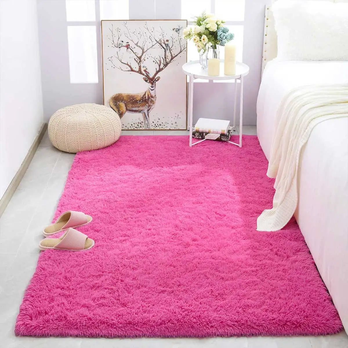 Soft Fluffy shag rug- cozy bedroom & living room carpet