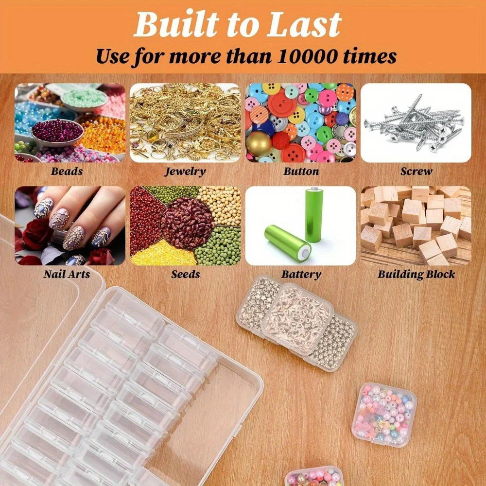 Clear multi- grid storage organizer box- 15 & 30 grid