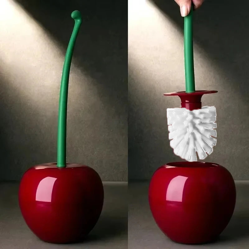 Cherry Shaped Toilet Brush with holder- Fun bathroom cleaning brush