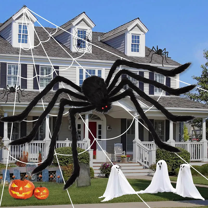 30 cm giant black halloween spider - scary plush decoration