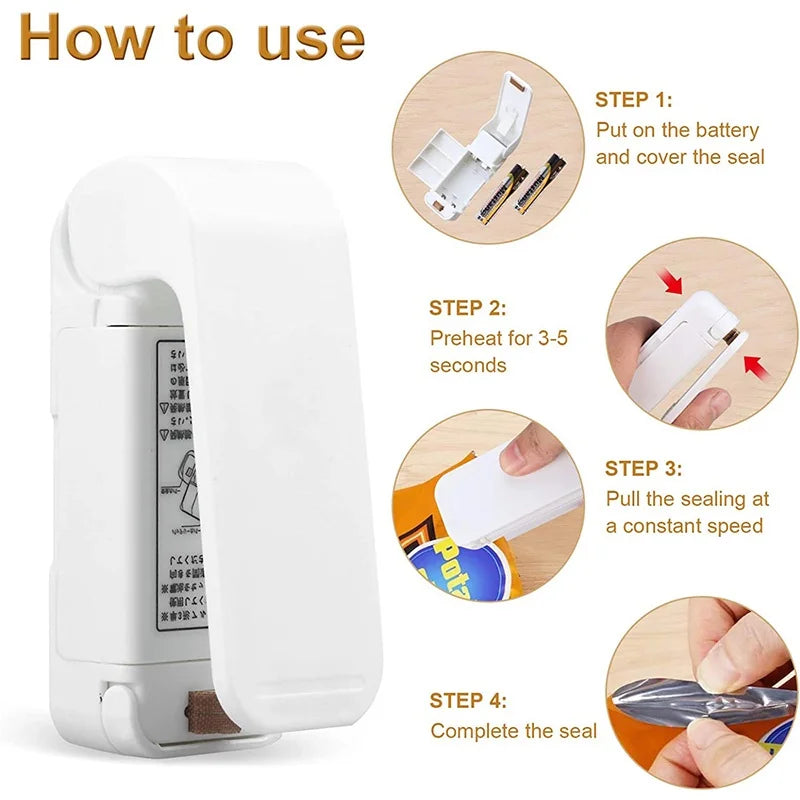 Portable mini Heat Bag Sealer - Handheld food storage sealing machine
