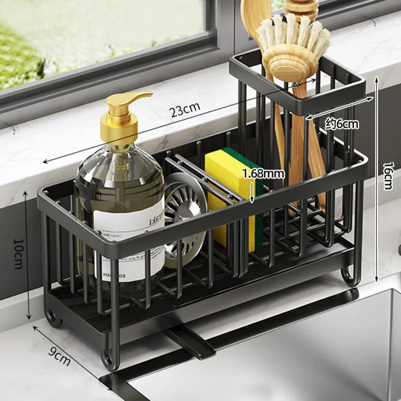 Multi-functional sink caddy- Sponge & soap storage rack