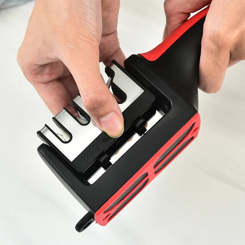 4Segment kitchen Knife Sharpener - Multi- functional handheld sharpening tool