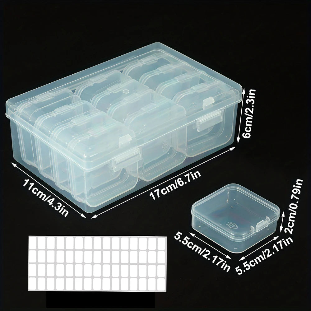 Clear multi- grid storage organizer box- 15 & 30 grid