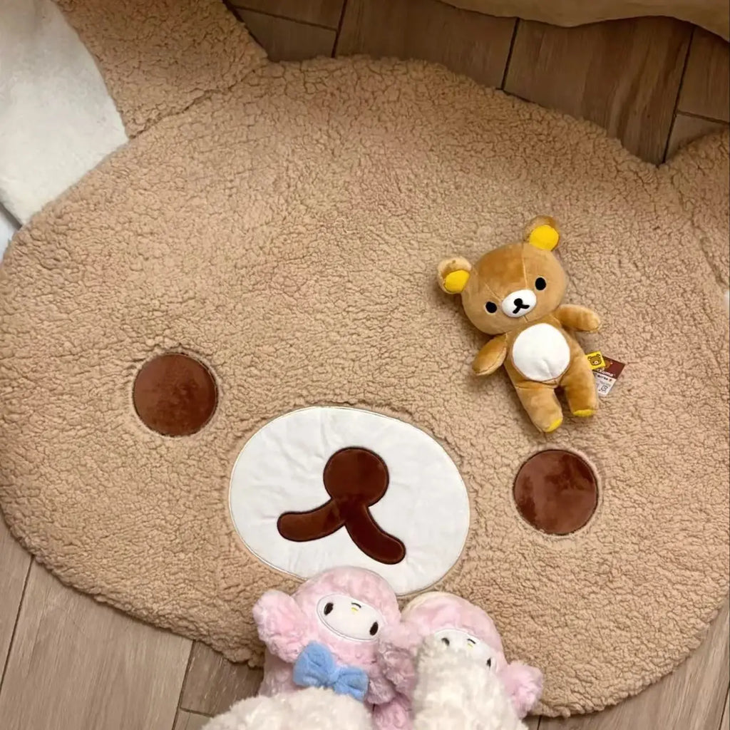 Cute bear plush rug- soft non-slip floor mat