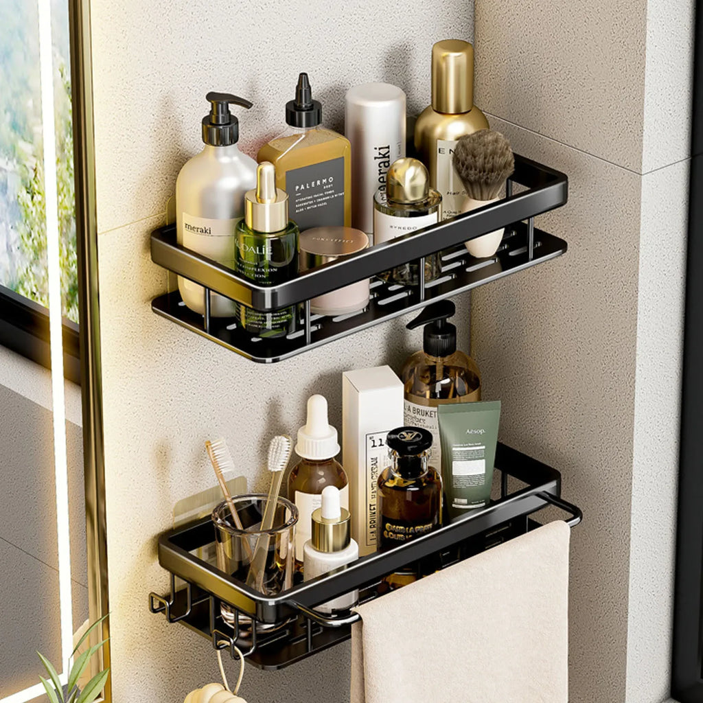 No Drill bathroom shower caddy- rust resistant Wall  Storage shelf