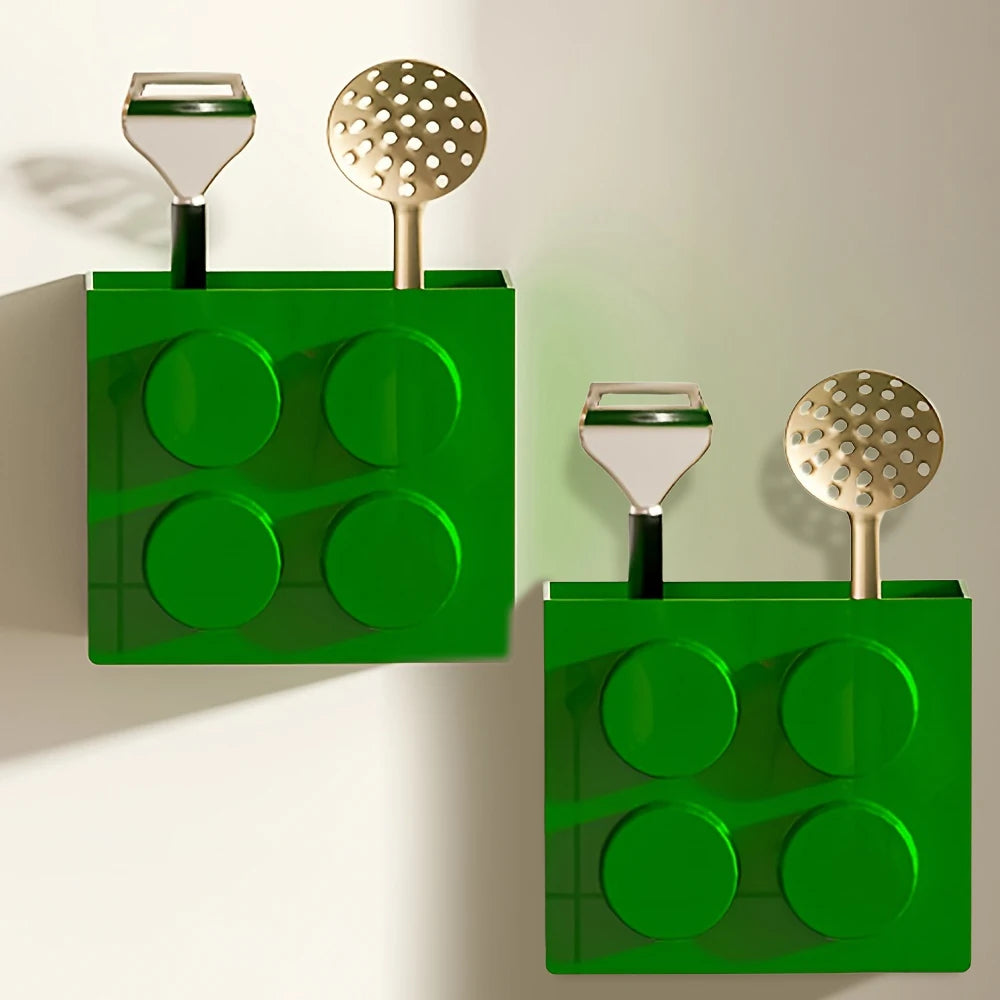 Magnetic wall- mounted storage organizer- 2 pack