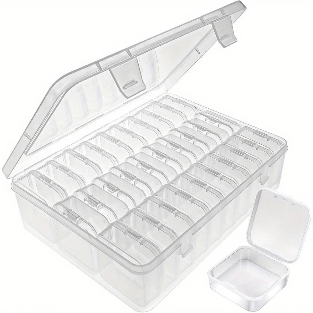 Clear multi- grid storage organizer box- 15 & 30 grid
