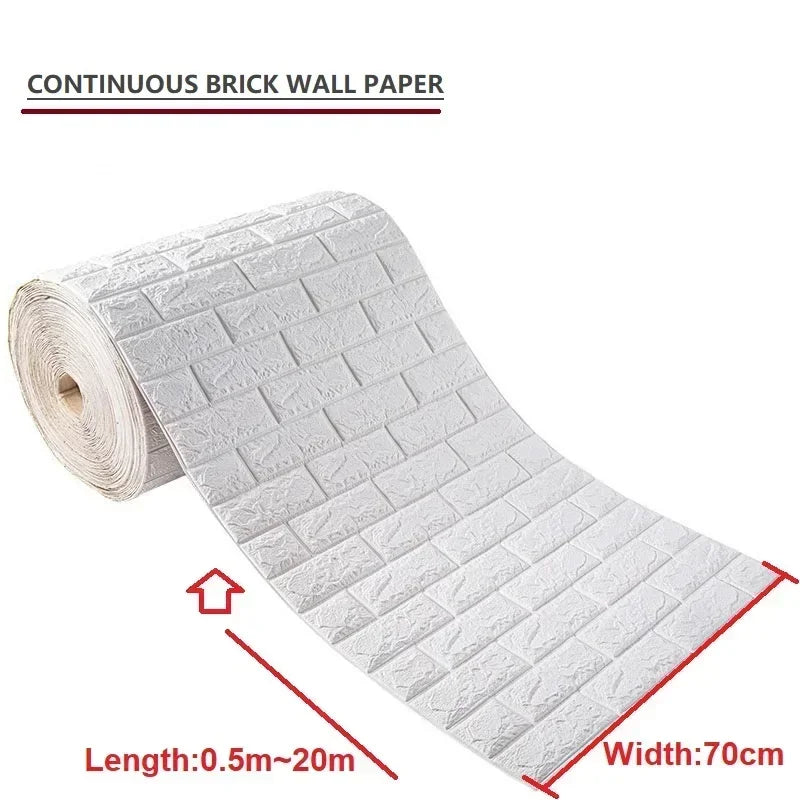 3D self- adhesive brick wallpaper- waterproof foam wall sticker