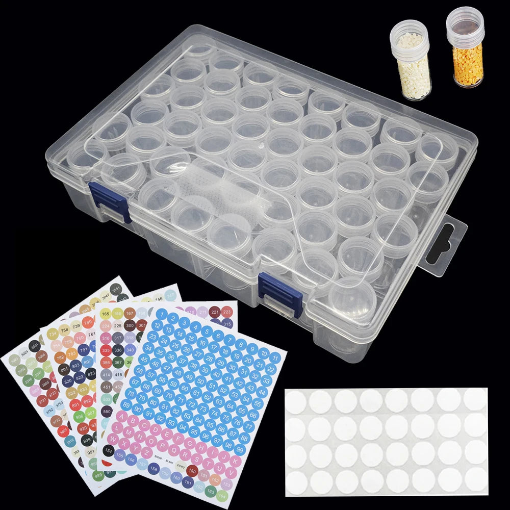 48 bottle clear storage organizer box for beads, crafts and jewellery