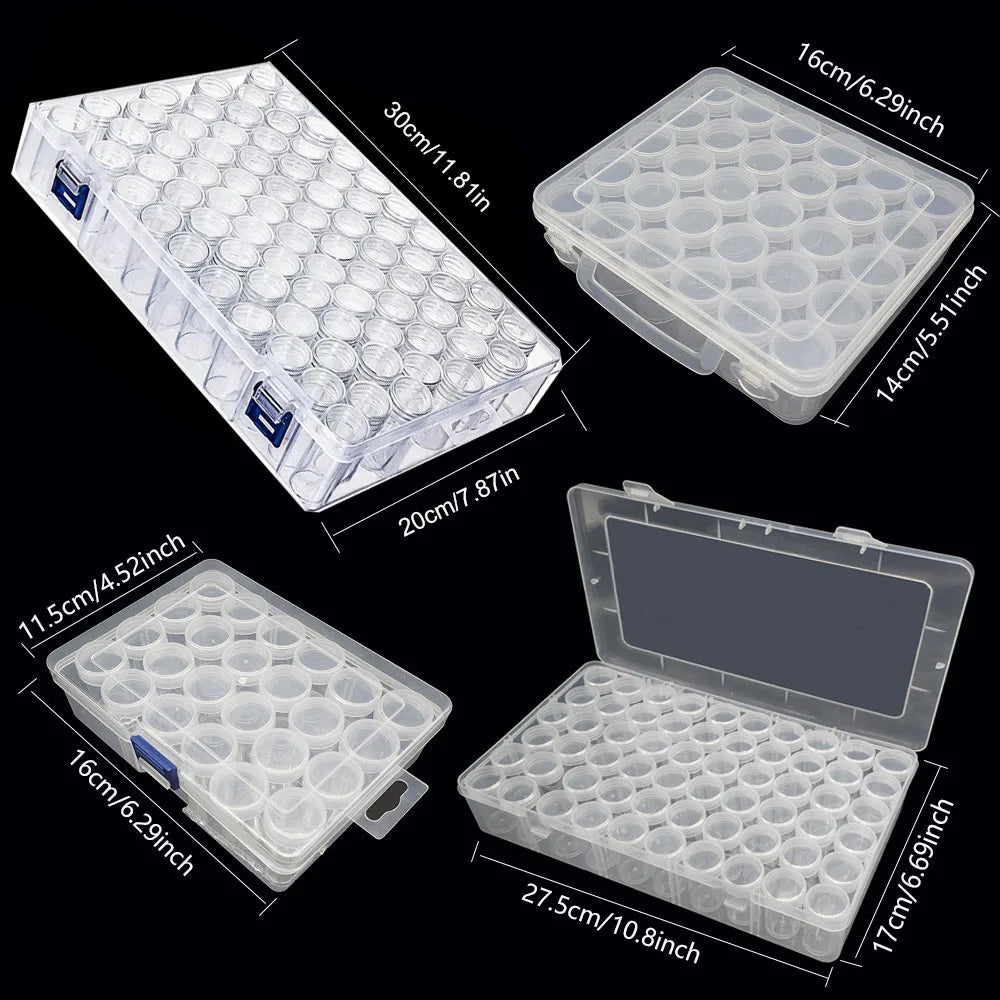 48 bottle clear storage organizer box for beads, crafts and jewellery