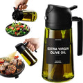 2 in 1 glass oil  Sprayer & dispenser - 470ml kitchen cooking bottle