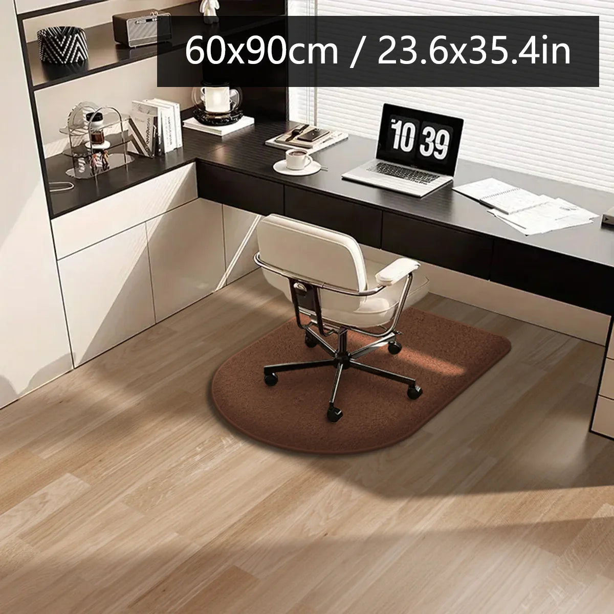 Soft plush office chair mat- non-slip floor & carpet protector