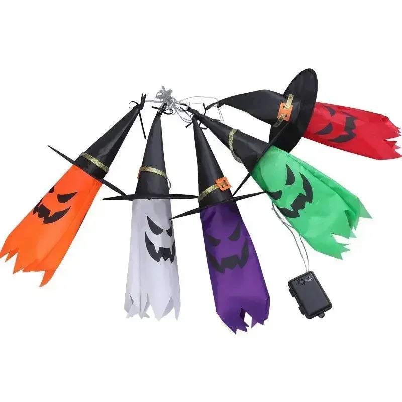 5 Pcs Halloween Witch Hat String Lights - 3m colourful LED hanging decorations