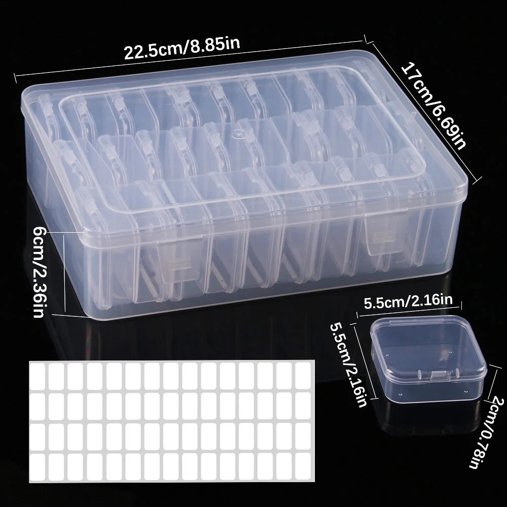 Clear multi- grid storage organizer box- 15 & 30 grid