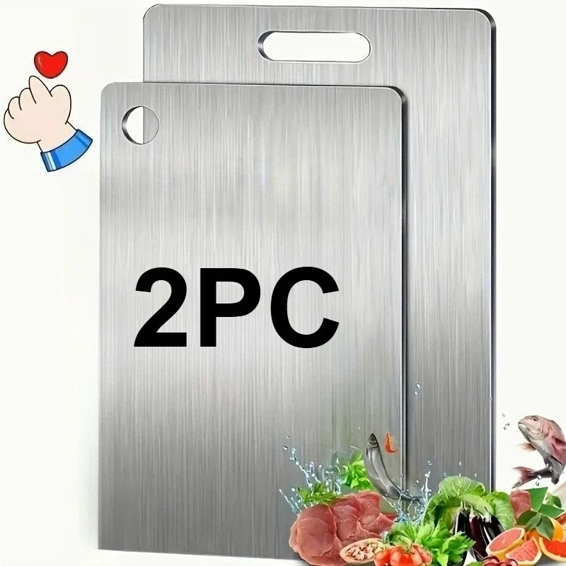 2pcs Stainless Steel Cutting Board Set - Durable, hygienic & easy to clean