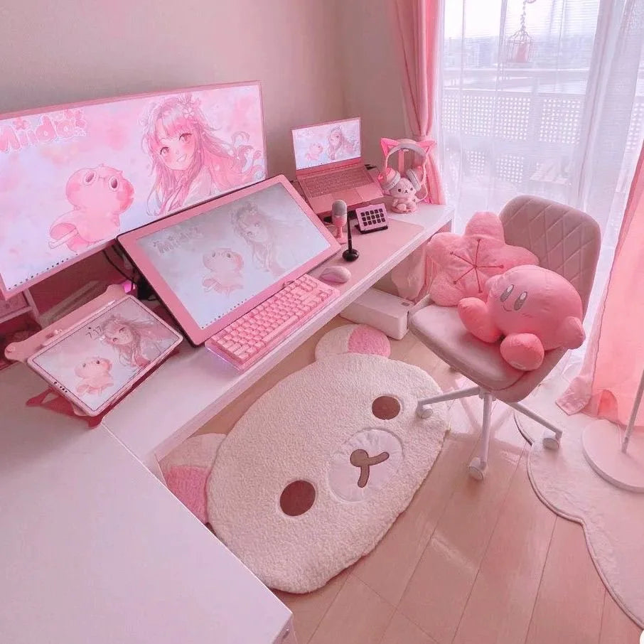 Cute bear plush rug- soft non-slip floor mat
