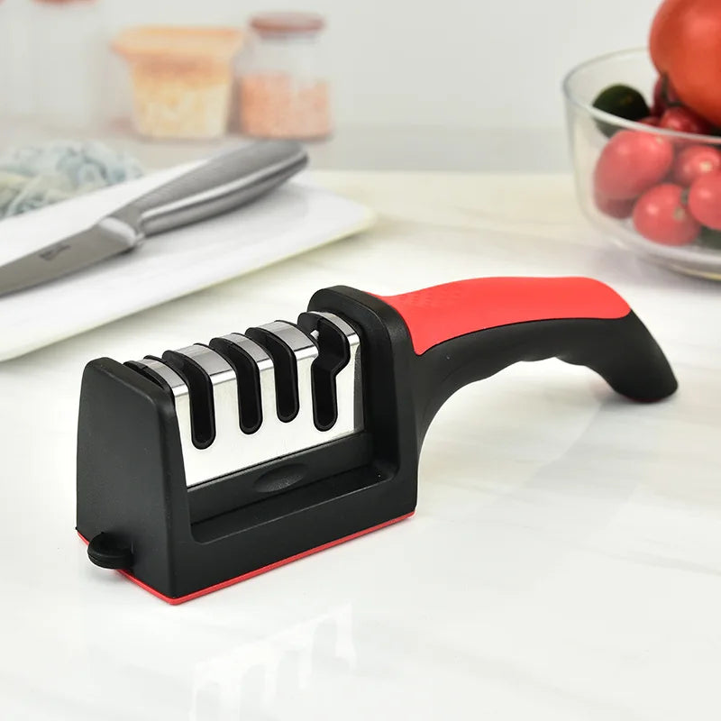 4Segment kitchen Knife Sharpener - Multi- functional handheld sharpening tool