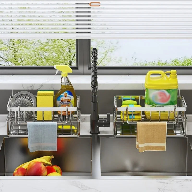 Multi-functional sink caddy- Sponge & soap storage rack