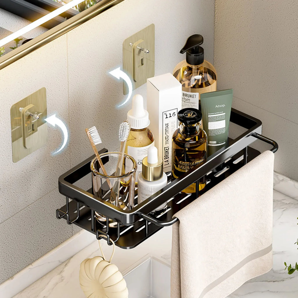 No Drill bathroom shower caddy- rust resistant Wall  Storage shelf