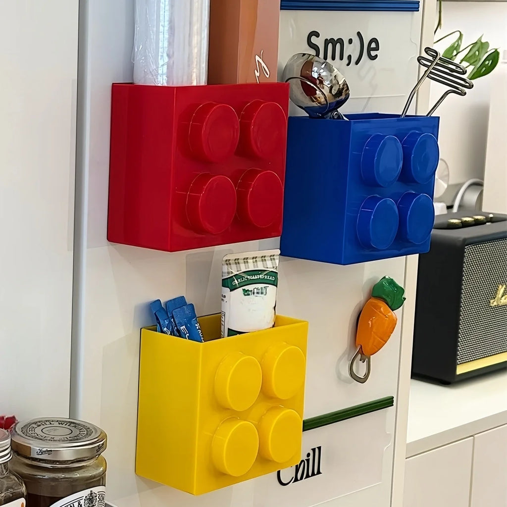 Magnetic wall- mounted storage organizer- 2 pack