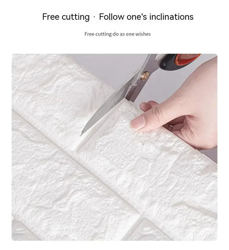 3D self- adhesive brick wallpaper- waterproof foam wall sticker