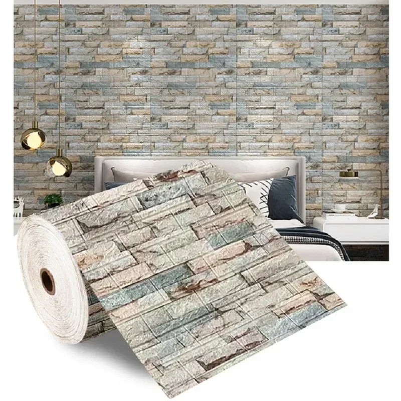 3D self- adhesive brick wallpaper- waterproof foam wall sticker