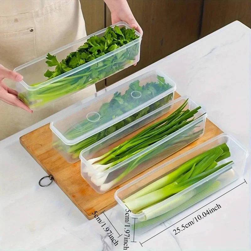 4 Pcs clear Rectangular fridge & food Storage Containers
