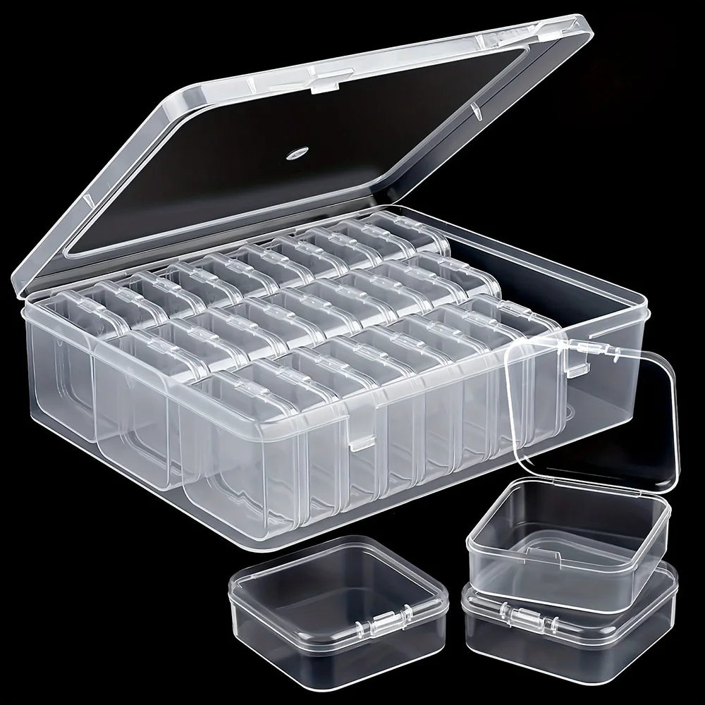 Clear multi- grid storage organizer box- 15 & 30 grid