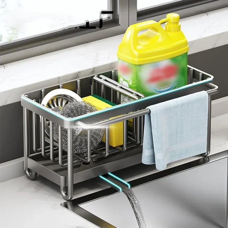 Multi-functional sink caddy- Sponge & soap storage rack