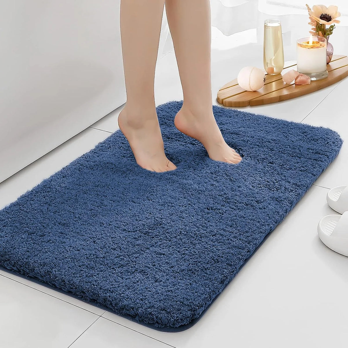 Soft absorbent non-slip bathroom mat - quick dry rug