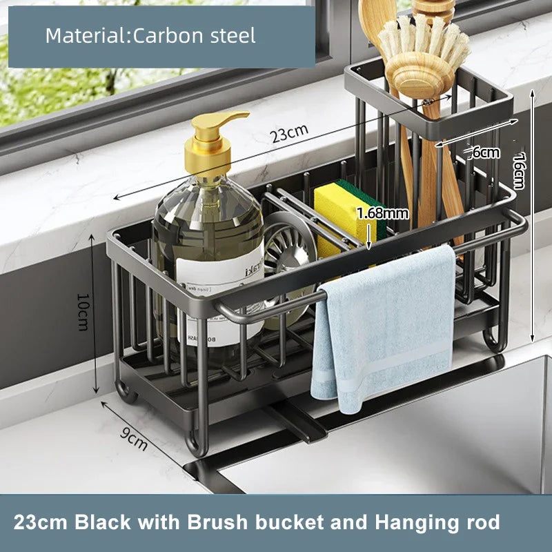 Multi-functional sink caddy- Sponge & soap storage rack